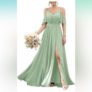 Off Shoulder Chiffon Bridesmaid Dress